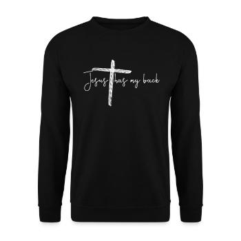 Jesus hat meinen hinteren Kreuz christlichen Gl�ub - Unisex Pullover - Schwarz - Vorne - Alina (178cm) & Michal (187cm)