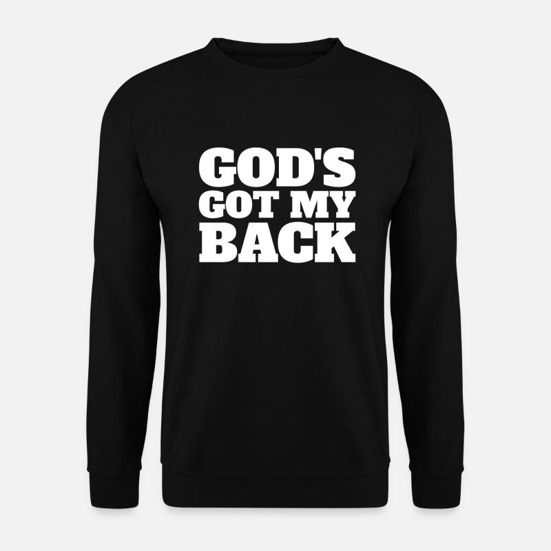 Gott hat meinen R�cken christlicher Glauben Gl�ubi - Unisex Pullover - Schwarz