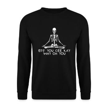 Eff du cee kay warum oh du - Unisex Pullover - Schwarz - Vorne - Alina (178cm) & Michal (187cm)