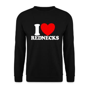 Ich liebe Rednecks Red Heart Southern Ich liebe Re - Unisex Pullover - Schwarz - Vorne - Alina (178cm) & Michal (187cm)