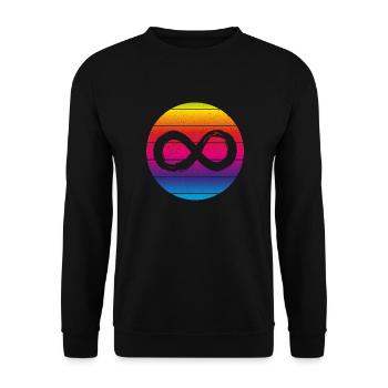 Neurodiversity Infinity Sunset Autismusbewusstsein - Unisex Pullover - Schwarz - Vorne - Alina (178cm) & Michal (187cm)