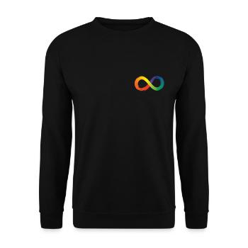 Neurodiversity Infinity Autism AwarenessNeurodiver - Unisex Pullover - Schwarz - Vorne - Alina (178cm) & Michal (187cm)