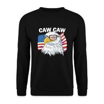 CAW CAW Eagle lustiger patriotischer Adler 4. Juli - Unisex Pullover - Schwarz - Vorne - Alina (178cm) & Michal (187cm)