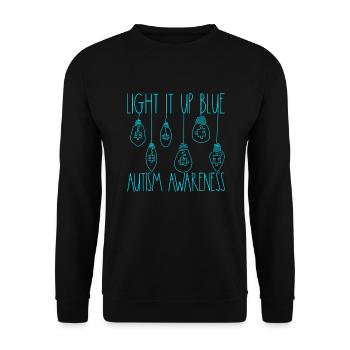 Z�nden Sie es Blue Autism Awareness auf, hell es b - Unisex Pullover - Schwarz - Vorne - Alina (178cm) & Michal (187cm)