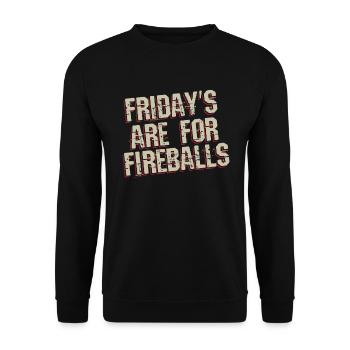Freitags sind f�r Feuerb�lle lustiger Feuerball - Unisex Pullover - Schwarz - Vorne - Alina (178cm) & Michal (187cm)