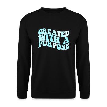 Mit einem Zweck erzeugt, christlicher Gl�ubiger Je - Unisex Pullover - Schwarz - Vorne - Alina (178cm) & Michal (187cm)