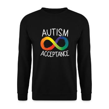 Autismusakzeptanz Neurodiversity Infinity Autism - Unisex Pullover - Schwarz - Vorne - Alina (178cm) & Michal (187cm)