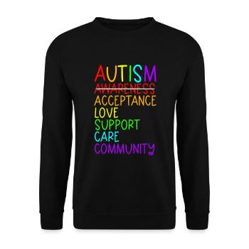 Autismusbewusstsein Autismus AkzeptanzHemd - Unisex Pullover - Schwarz - Vorne - Alina (178cm) & Michal (187cm)
