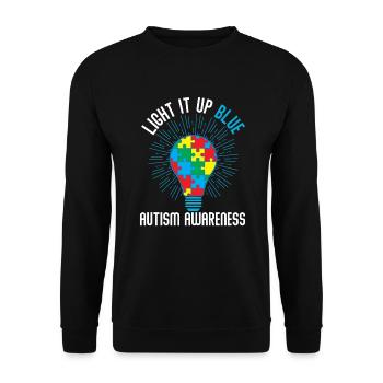 Z�nden Sie es Blue Autism Awareness auf, hell es b - Unisex Pullover - Schwarz - Vorne - Alina (178cm) & Michal (187cm)