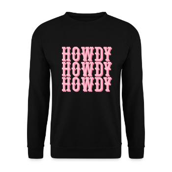 Howdy Western Rodeo Country Southern Howdy Howdy - Unisex Pullover - Schwarz - Vorne - Alina (178cm) & Michal (187cm)