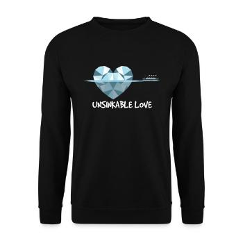 Unsinkable Love Titanic Iceburg Funny RMS Titanic - Unisex Pullover - Schwarz - Vorne - Alina (178cm) & Michal (187cm)
