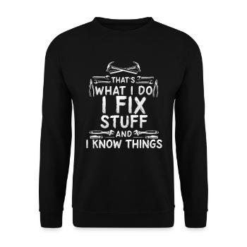 Das ist es, was ich tue, ich repariere Sachen undi - Unisex Pullover - Schwarz - Vorne - Alina (178cm) & Michal (187cm)