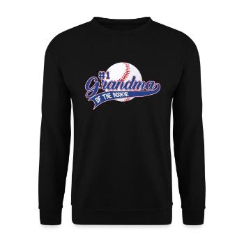 Oma des Rookie 1. Geburtstag Baseball Rookie - Unisex Pullover - Schwarz - Vorne - Alina (178cm) & Michal (187cm)