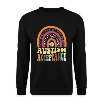 Autismusbewusstsein Akzeptanz Regenbogen Autismus - Unisex Pullover - Schwarz - Vorne - Alina (178cm) & Michal (187cm)