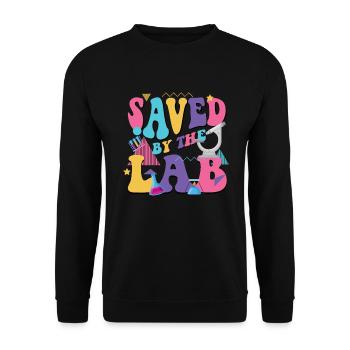 Gespeichert durch die Labor -Retro Lab Tech Lab We - Unisex Pullover - Schwarz - Vorne - Alina (178cm) & Michal (187cm)