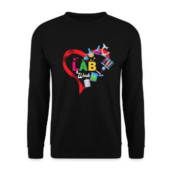 Laborwoche Heart Medical Laboratory Technician Wee - Unisex Pullover - Schwarz - Vorne - Alina (178cm) & Michal (187cm)