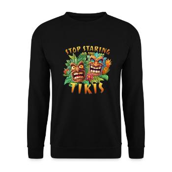 H�r auf, meinen Tikis Aloha Women's Hawaiianer anw - Unisex Pullover - Schwarz - Vorne - Alina (178cm) & Michal (187cm)