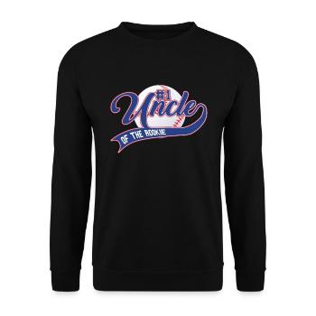 Onkel des Rookie 1. Geburtstags Baseballfamilie - Unisex Pullover - Schwarz - Vorne - Alina (178cm) & Michal (187cm)