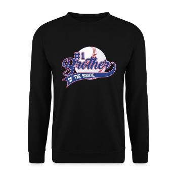 Bruder des Rookie 1. Geburtstags Baseballfamilie - Unisex Pullover - Schwarz - Vorne - Alina (178cm) & Michal (187cm)