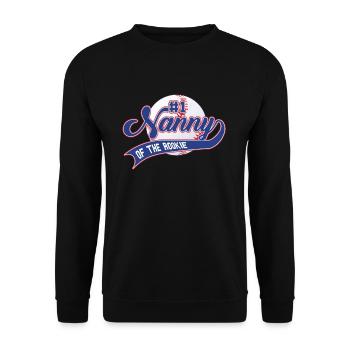 Nanny der Rookie 1. Geburtstag Baseballfamilie - Unisex Pullover - Schwarz - Vorne - Alina (178cm) & Michal (187cm)