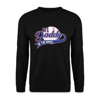 Papa des Rookie 1. Geburtstags Baseballfamilie - Unisex Pullover - Schwarz - Vorne - Alina (178cm) & Michal (187cm)