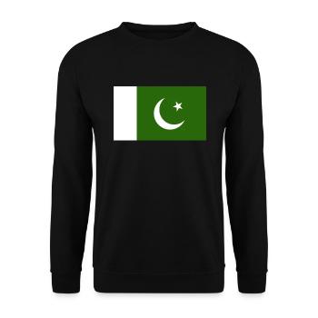 Pakistanische Flagge stolze Pakistaner Pakistan Pa - Unisex Pullover - Schwarz - Vorne - Alina (178cm) & Michal (187cm)