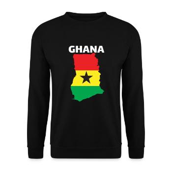 Ghana Karte Ghana Flagge stolze ghanaische Ghana F - Unisex Pullover - Schwarz - Vorne - Alina (178cm) & Michal (187cm)