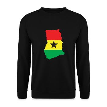 Ghana Karte Ghana Flagge stolze ghanaische Ghana F - Unisex Pullover - Schwarz - Vorne - Alina (178cm) & Michal (187cm)