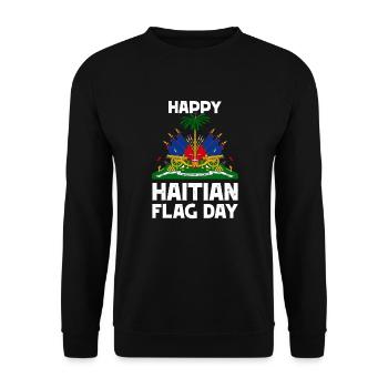 Happy Haitian Flag Day Haiti Flagge Proud Haiti Fl - Unisex Pullover - Schwarz - Vorne - Alina (178cm) & Michal (187cm)