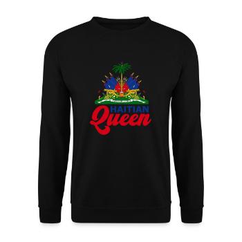 Haitianische K�nigin Haiti Flagge Frauen Haitianis - Unisex Pullover - Schwarz - Vorne - Alina (178cm) & Michal (187cm)