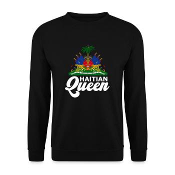 Haitianische K�nigin Haiti Flagge Frauen Haitianis - Unisex Pullover - Schwarz - Vorne - Alina (178cm) & Michal (187cm)