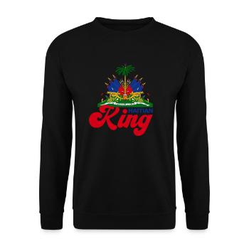 Haitianischer K�nig Haiti Flagge M�nner Haitianer - Unisex Pullover - Schwarz - Vorne - Alina (178cm) & Michal (187cm)