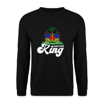 Haitianischer K�nig Haiti Flagge M�nner Haitianer - Unisex Pullover - Schwarz - Vorne - Alina (178cm) & Michal (187cm)