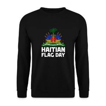 Happy Haitian Flag Day Haiti Flagge Proud Haiti Fl - Unisex Pullover - Schwarz - Vorne - Alina (178cm) & Michal (187cm)