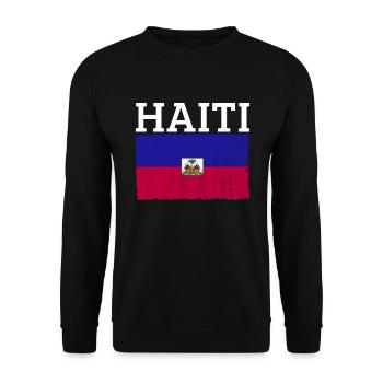 Haiti Flagge stolze haitianische Haiti -Haitian -F - Unisex Pullover - Schwarz - Vorne - Alina (178cm) & Michal (187cm)