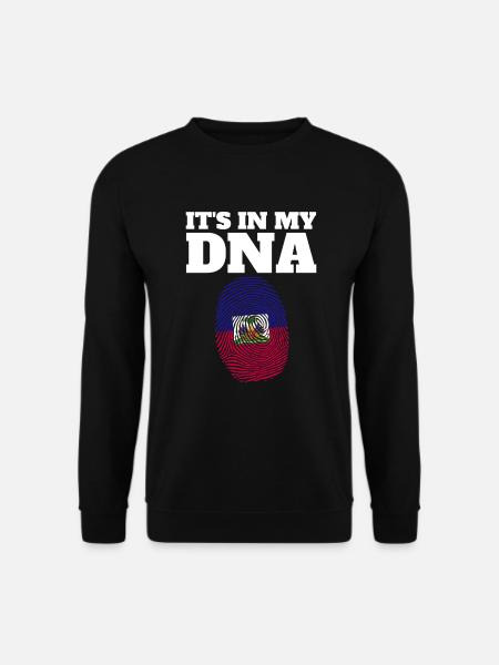 Es ist in meiner DNA Haiti Flagge Fingerabdruck Ha - Unisex Pullover - Schwarz
