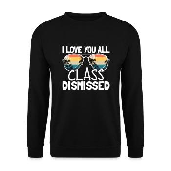 Ich liebe euch alle Klasse, die letztes Schultag e - Unisex Pullover - Schwarz - Vorne - Alina (178cm) & Michal (187cm)