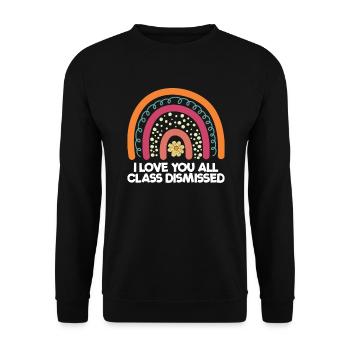 Ich liebe euch alle Klasse, die letztes Schultag e - Unisex Pullover - Schwarz - Vorne - Alina (178cm) & Michal (187cm)
