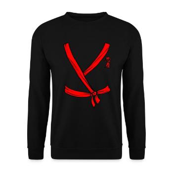 Ninja Kost�m Red Ninja Halloween Ninja Kost�m - Unisex Pullover - Schwarz - Vorne - Alina (178cm) & Michal (187cm)