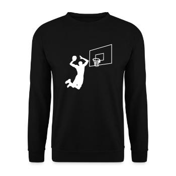 Dunk -Basketballspieler Slam Dunk Baller Basketbal - Unisex Pullover - Schwarz - Vorne - Alina (178cm) & Michal (187cm)