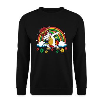 Juneteenthcorn Unicorn Black History Juneteenth - Unisex Pullover - Schwarz - Vorne - Alina (178cm) & Michal (187cm)