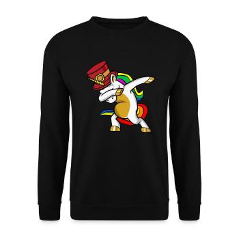 Juneteenthcorn Unicorn Black History JuneteenthSwe - Unisex Pullover - Schwarz - Vorne - Alina (178cm) & Michal (187cm)