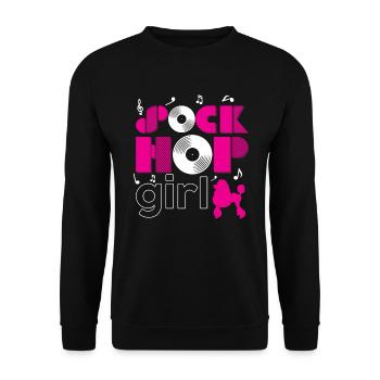 Sock Hop Girl Retro Vinyl Pink Pudel Sock Hop - Unisex Pullover - Schwarz - Vorne - Alina (178cm) & Michal (187cm)