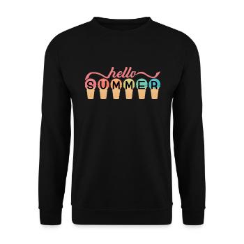 Hallo Sommereis Sommerferien SommerHallo Sommerhem - Unisex Pullover - Schwarz - Vorne - Alina (178cm) & Michal (187cm)