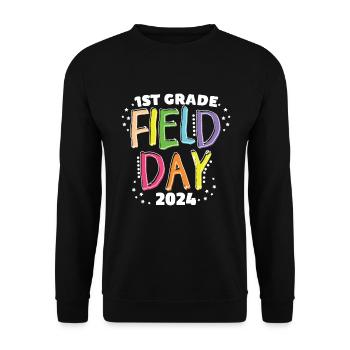 1. Klasse Field Day 2024 Schullehrer f�r Kinder - Unisex Pullover - Schwarz - Vorne - Alina (178cm) & Michal (187cm)