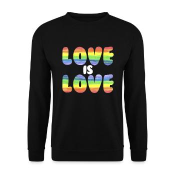 Liebe ist Liebe Regenbogen LGBTQ Gay Pride Liebe i - Unisex Pullover - Schwarz - Vorne - Alina (178cm) & Michal (187cm)