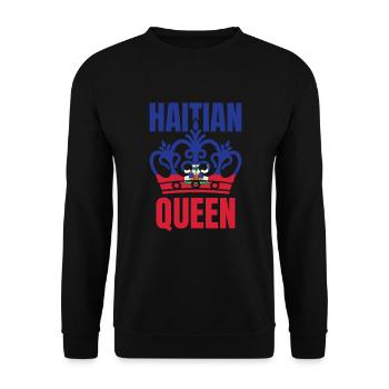 Haitianische K�nigin Haiti Flagge Frauen Haitianis - Unisex Pullover - Schwarz - Vorne - Alina (178cm) & Michal (187cm)