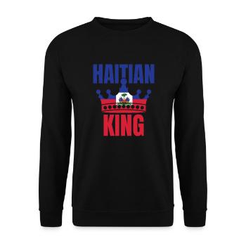 Haitianischer K�nig Haiti Flagge M�nner Haitianer - Unisex Pullover - Schwarz - Vorne - Alina (178cm) & Michal (187cm)
