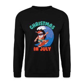 Weihnachten im Juli surfen Santa Weihnachten im Ju - Unisex Pullover - Schwarz - Vorne - Alina (178cm) & Michal (187cm)