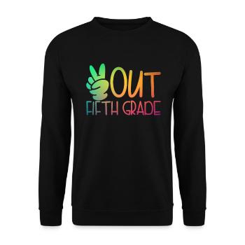 Frieden aus der f�nften Klasse Graduation FriedenH - Unisex Pullover - Schwarz - Vorne - Alina (178cm) & Michal (187cm)